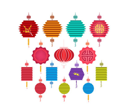 Chinese Lantern Collection. Chinese new year and mid autumn festival