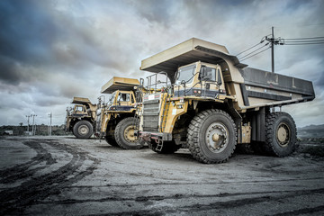 Obraz premium Coal mining. The truck transporting coal.