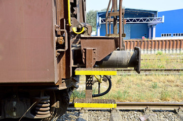 Puffer am Eisenbahn Waggon