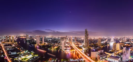 Stof per meter Bangkok skyline cityscape in Thailand. © Eakkaluk