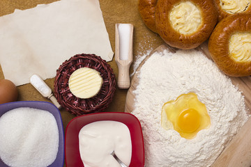 Ingredients for baking cheesecakes