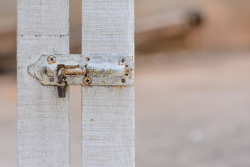 Vintage rusty latch open.