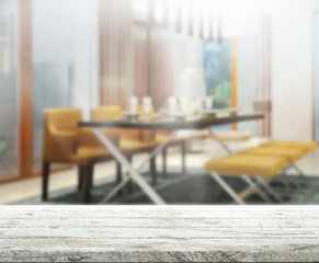 Table Top And Blur Interior Background