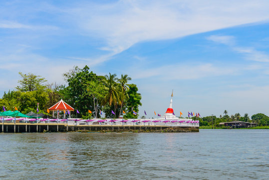 White pagoda at Koh Kred in Thailand.