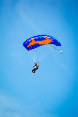 Skydiver in the sky