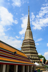 Thai architecture in Wat Pho at Bangkok, Thailand.