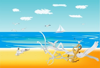 na dzikiej plaży,  © klatki