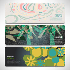 Vector template banners with digital technology and internet abstract background