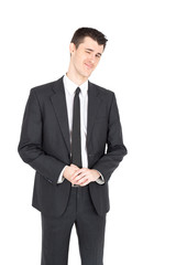 Handsome businnessman doing different expressions in different sets of clothes