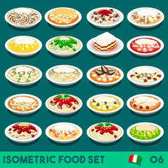 Pasta Set 06 Food Isometric