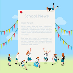 School Letter Template Isometric