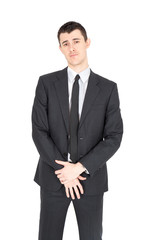 Handsome businnessman doing different expressions in different sets of clothes