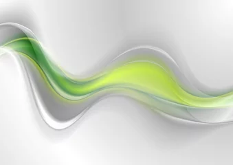 Peel and stick wall murals Abstract wave Smooth green grey abstract waves design