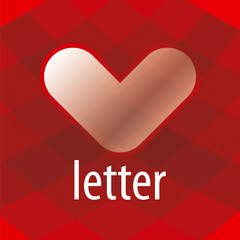 vector logo in the shape of a heart with the letter V