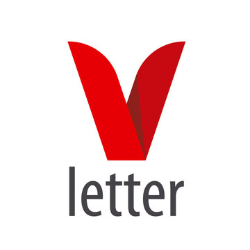 logo red ribbon in the shape of the letter V