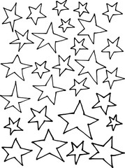 liquid line irregular stars hand drawn over white © johnjohnson