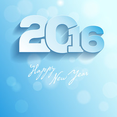 Greeting card with Happy New Year 2016 inscription