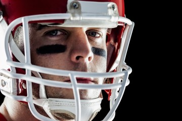 American football player looking at camera