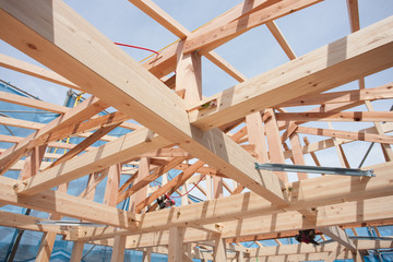 木造住宅の上棟 