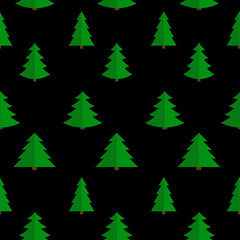 Christmas Flat Tree Seamless Pattern Background Vector Illustrat