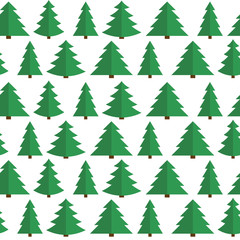 Christmas Flat Tree Seamless Pattern Background Vector Illustrat