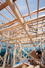 木造住宅の上棟 