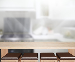 Table Top And Blur Interior Background