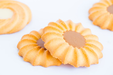 cookies on white background.