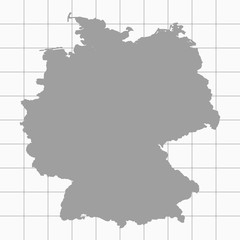Fototapeta na wymiar Squared Paper with the Shape of the Country of Germany