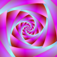 Fototapeta na wymiar A Twist of Blue and Pink / A digital abstract fractal image with a spiral design in blue and pink.