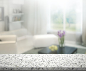 Table Top And Blur Interior Background