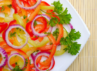 salad of sweet peppers with parsley