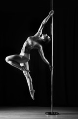 Pole dancer, woman dancing on pylon