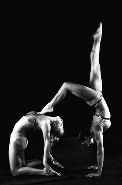 Duet Of Flexible Female Dancers