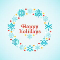 Greeting card with Christmas wreath