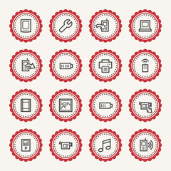 Mobile content web icons set