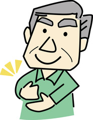 シニア男性がひらめく