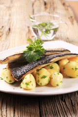 Pan fried trout with potatoes