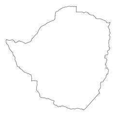 High detailed Outline of the country of  Zimbabwe