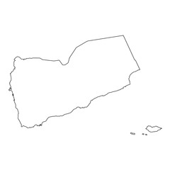 High detailed Outline of the country of  Yemen
