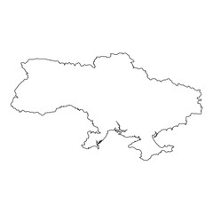 High detailed Outline of the country of  Ukraine
