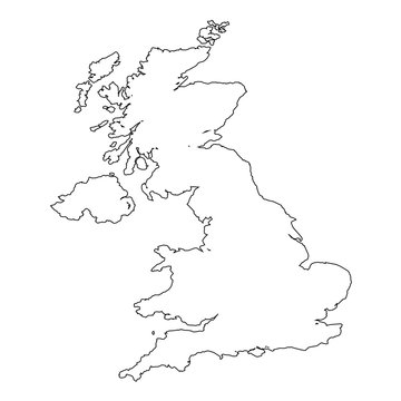 High detailed Outline of the country of  UnitedKingdom