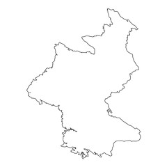 High detailed Outline of the country of  NorthKorea