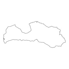 High detailed Outline of the country of  Latvia