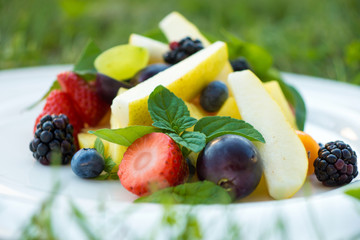 Delicious sliced summer fruit 

