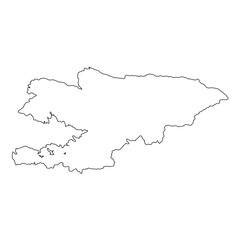 High detailed Outline of the country of  Kyrgyzstan