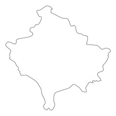 High detailed Outline of the country of  Kosovo