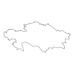 High detailed Outline of the country of  Kazakhstan