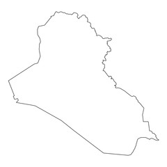 High detailed Outline of the country of  Iraq