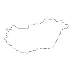 High detailed Outline of the country of  Hungary